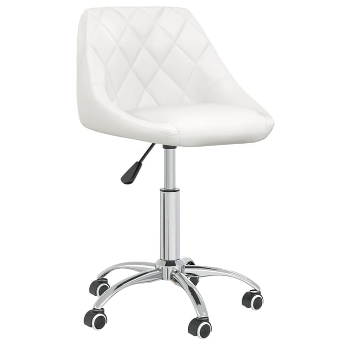 vidaXL - Eetkamerstoelen - draaibaar - 2 - st - kunstleer - wit