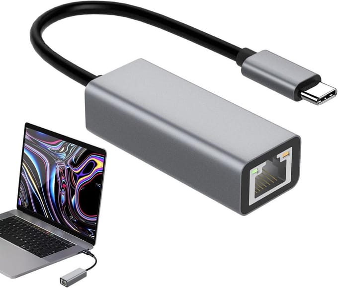 Netwerkadapter - LAN adapter - Stabiel Internet - Driverloos - 5.9 cm - Grijs