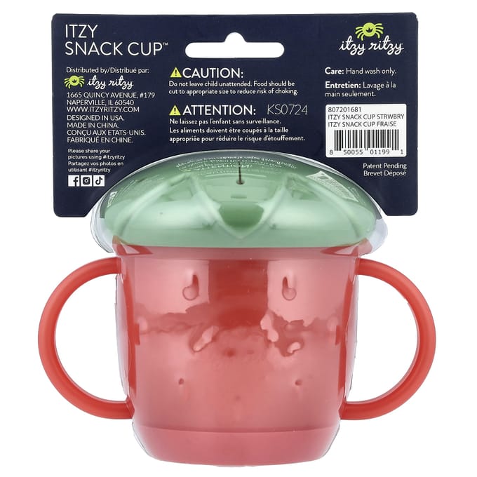 itzy ritzy, Tasse à collation Itzy™, 12 mois et plus, fraise, 1 tasse black