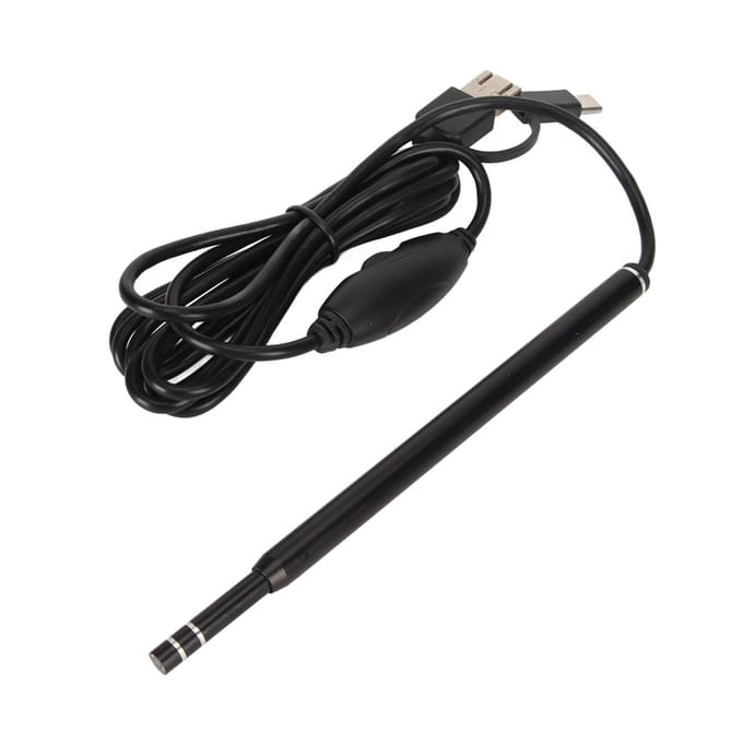 3-in-1 USB Endoscoop met 6 Verstelbare LED-lampjes Flexibele HD Endoscoop voor Mobiele Telefoons Tablets black