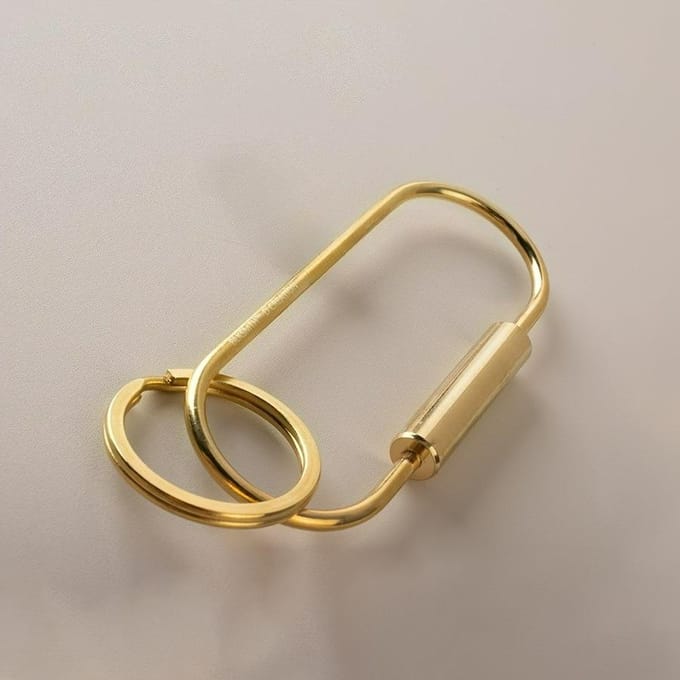 Porte-clés Pendentif en Laiton Anneau d'Accrochage pour Clés gray