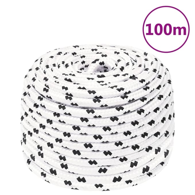 vidaXL - Werktouw - 10 - mm - 100 - m - polyester - wit