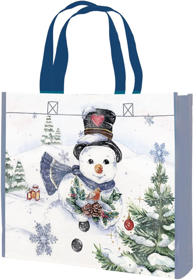 Goebel - Kerst | Boodschappentas Sneeuwpop Winter Dreams | Shopper - 37cm - 10 stuks