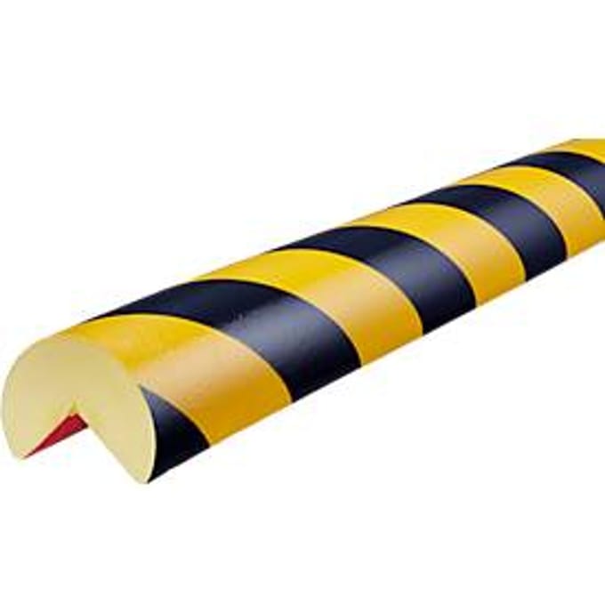 Hoekbeschermprofiel type A +, 1 m/stuk, geel/zwart
