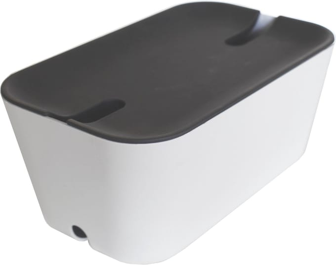 Bosign opbergbox | oplaadbox | kabelbox– medium – wit/donker grijs - 30 x 18 x 13.8 cm