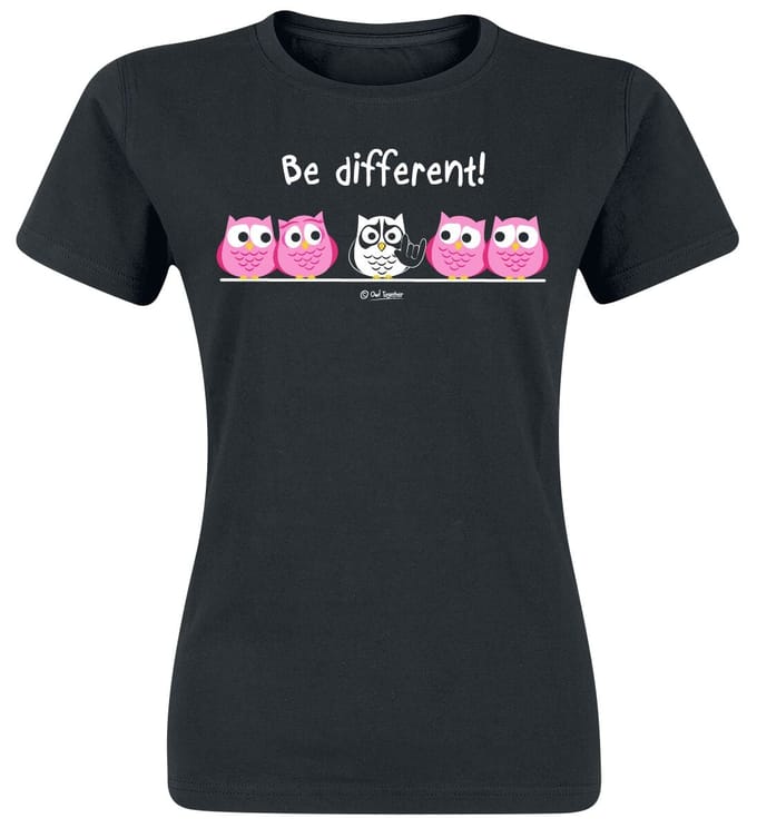 Be Different! - Fun T-shirt - Be Different! - Metal - S tot 3XL - voor Vrouwen - zwart