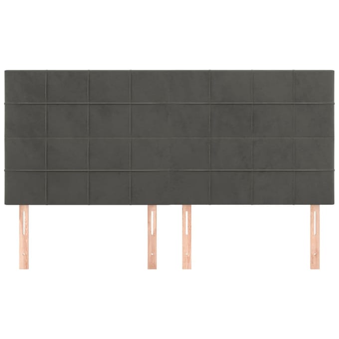 vidaXL - Hoofdbord - donkergrijs - 180x5x118/128 - cm - fluweel