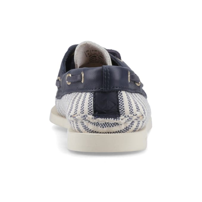 Sperry Authentiek Origineel Textiel Dames Witte/Navy Standaard Bootschoenen