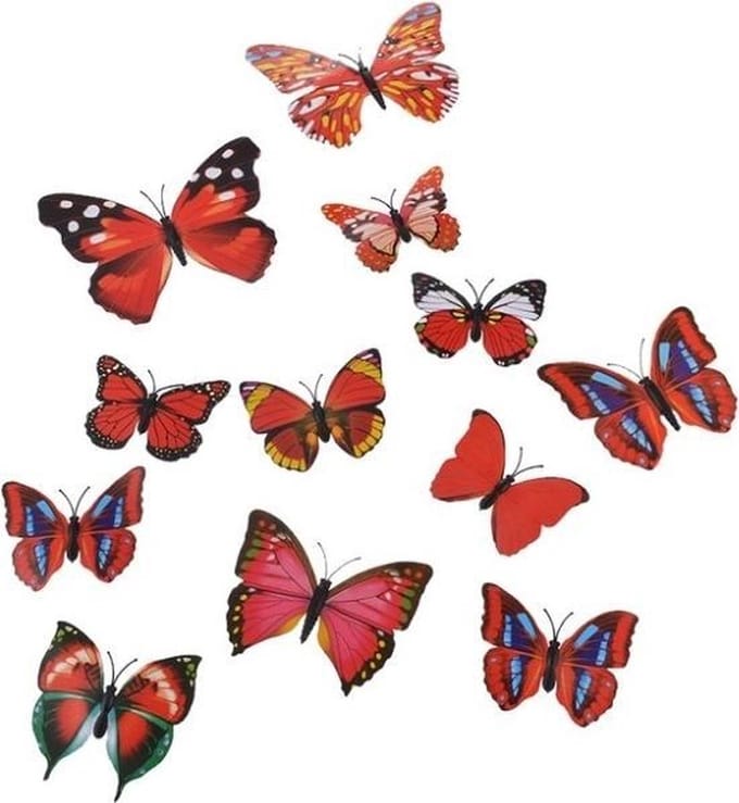 Summer edition, mix rood 3D-vlinders