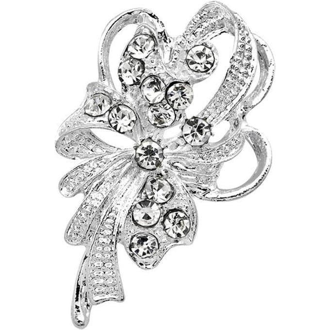 Boucle de foulard en soie mode polyvalente Broche mariage strass perle Broche corsage strass mariage Broche pour femme white