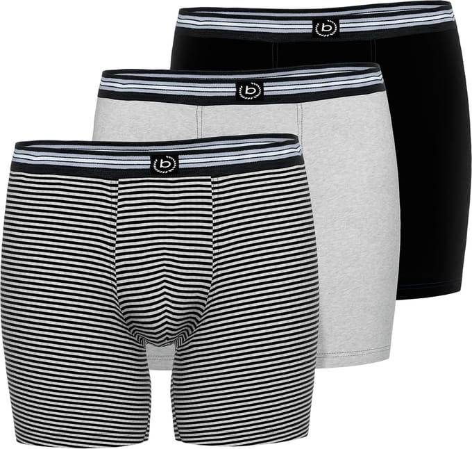 bugatti PRAG Heren Longpant 3 Pack - Grijs/zwart/gestreept - Maat M