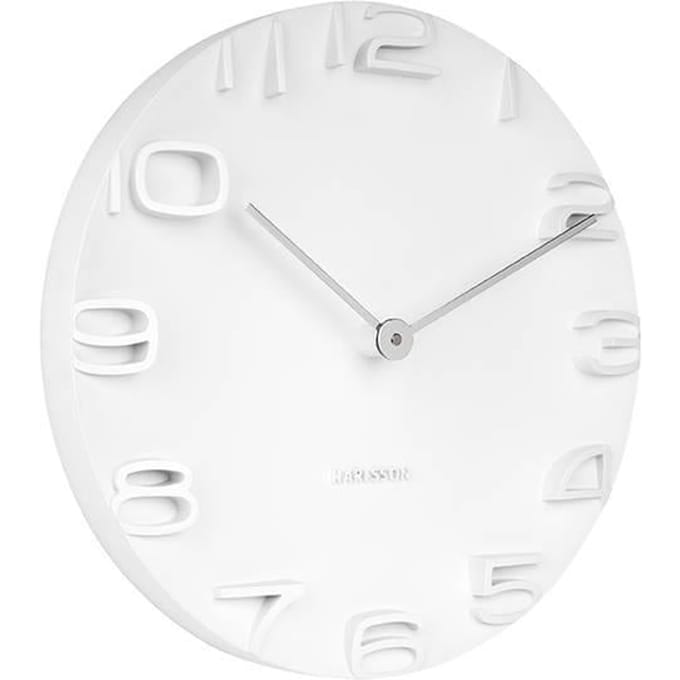 Karlsson Wandklok On The Edge - Wit met chromen wijzers - Ø42cm - Scandinavisch