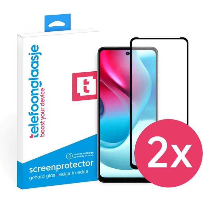 DuoPack: Motorola Moto G60s screenprotector gehard glas Edge to Edge