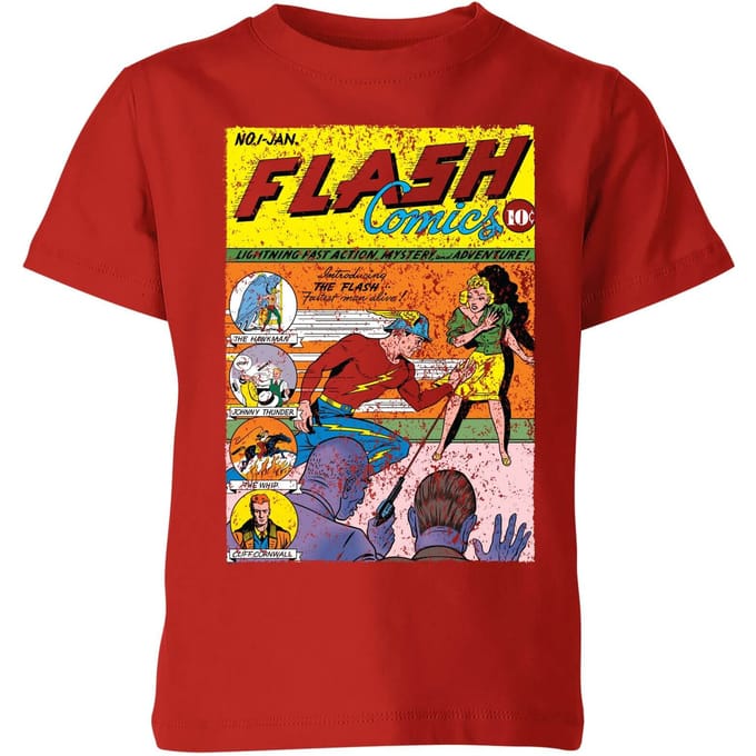 Justice League The Flash Issue One Kids' T-Shirt - Red - 122/128 (7-8 jaar)