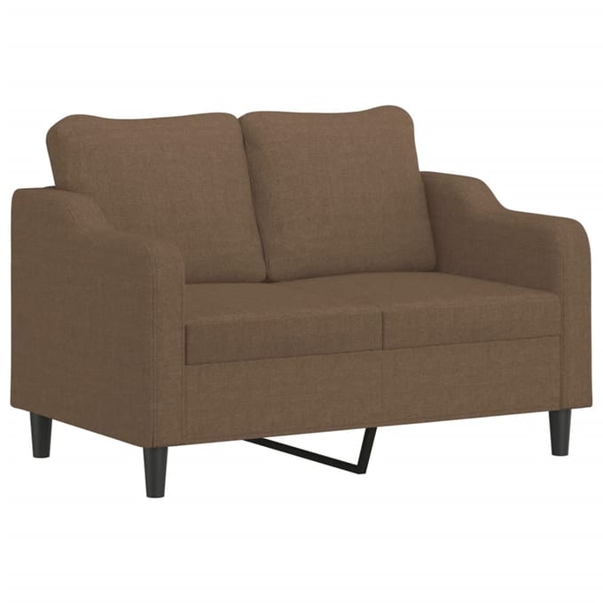 vidaXL - 2-delige - Loungeset - met - kussens - stof - bruin