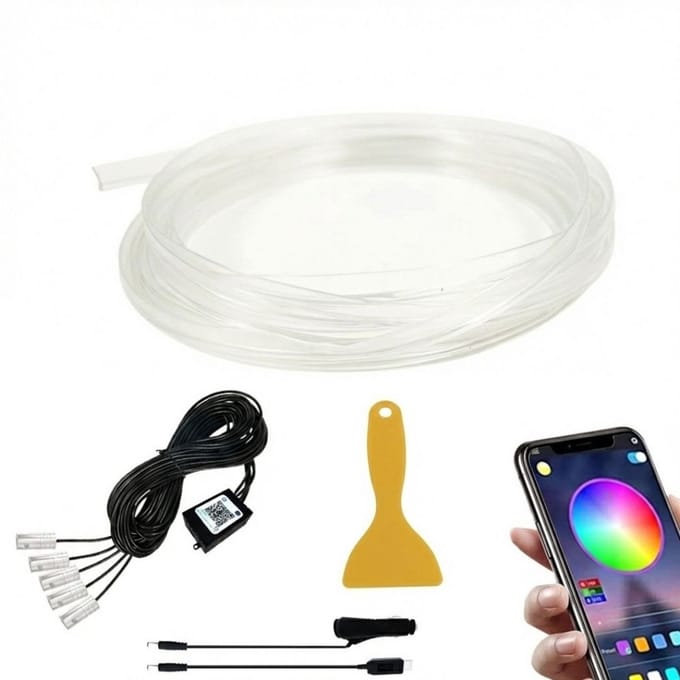 NBAP® Auto Interieur Verlichting - Led Strip Auto – 6M – Met App - RGB