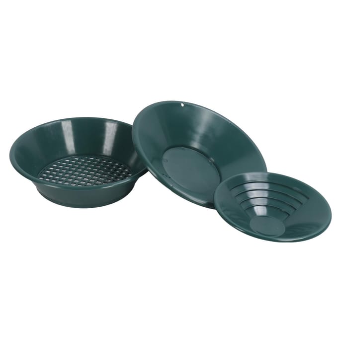 3 STUKS Goudpannen ABS Plastic Goudwaspan Kit Handbediend Rond Goudbaggeren black