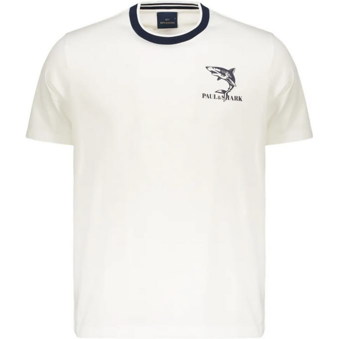 T-shirt met print op de borst man creme