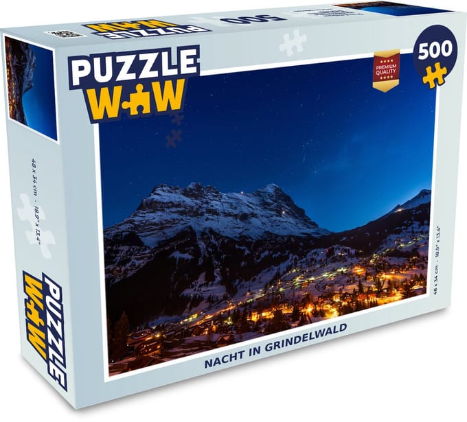 Puzzel Nacht in Grindelwald - Legpuzzel - Puzzel 500 stukjes