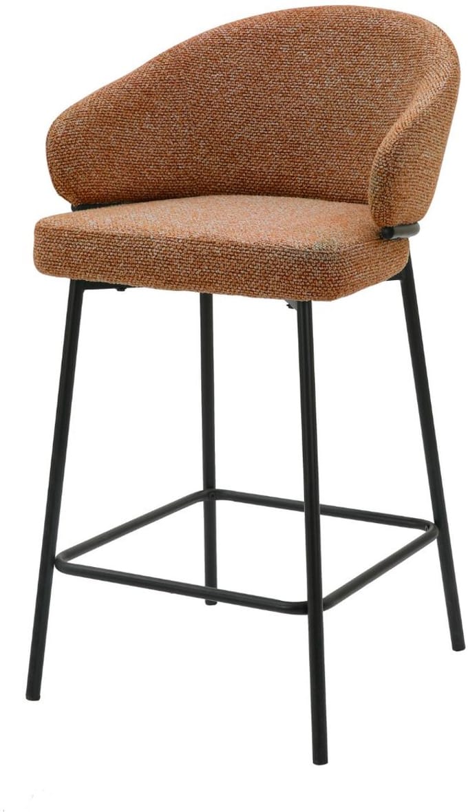 DS4U - Sofia barkruk 65 cm - terracotta met zwarte poot