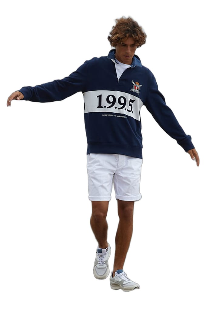 River Woods Fancy Rugby Sweater Navy Taglia: 3XL | Maglioni a maglia Outlet | Uomo | Blu