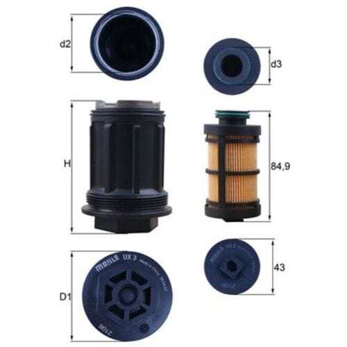 Ureumfilter MAHLE UX 3KIT