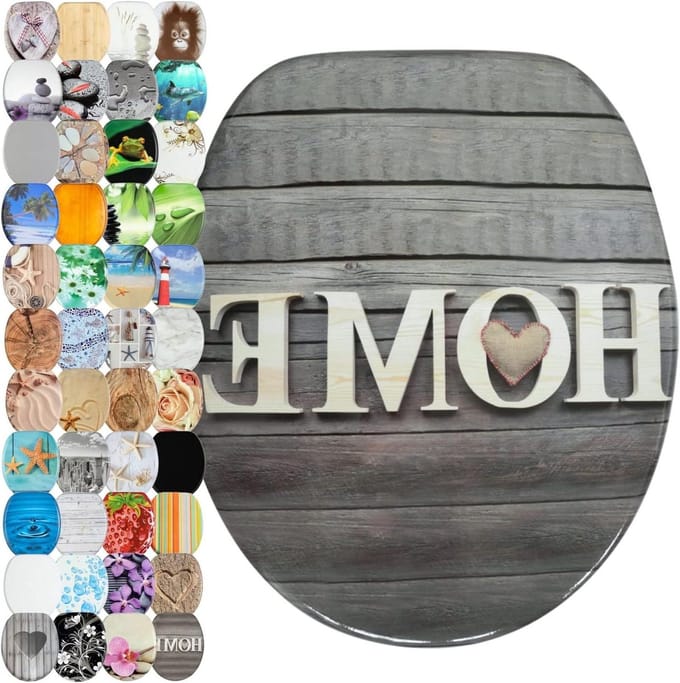 Toiletbril Hout - Zachte Sluiting - Badkamer Design - Universele Pasvorm - 47x37 cm - Welcome Design