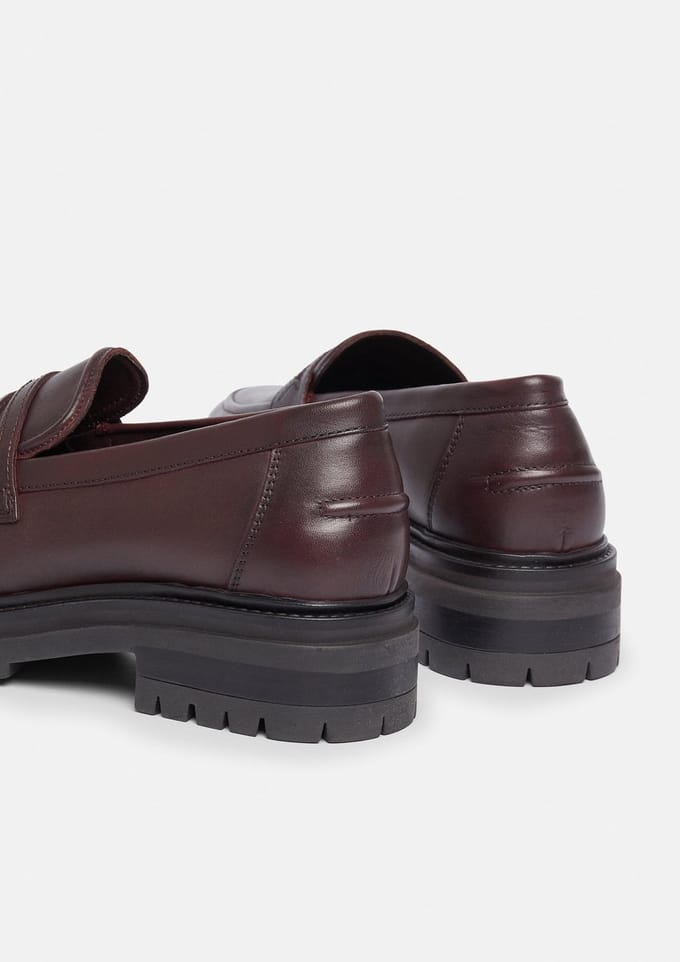 Dames platform loafers in gemengd leer COMMA