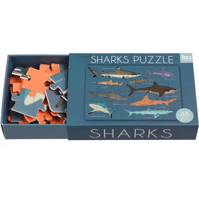 48-delige luciferdoosjespuzzel voor kinderen Rex London Sharks