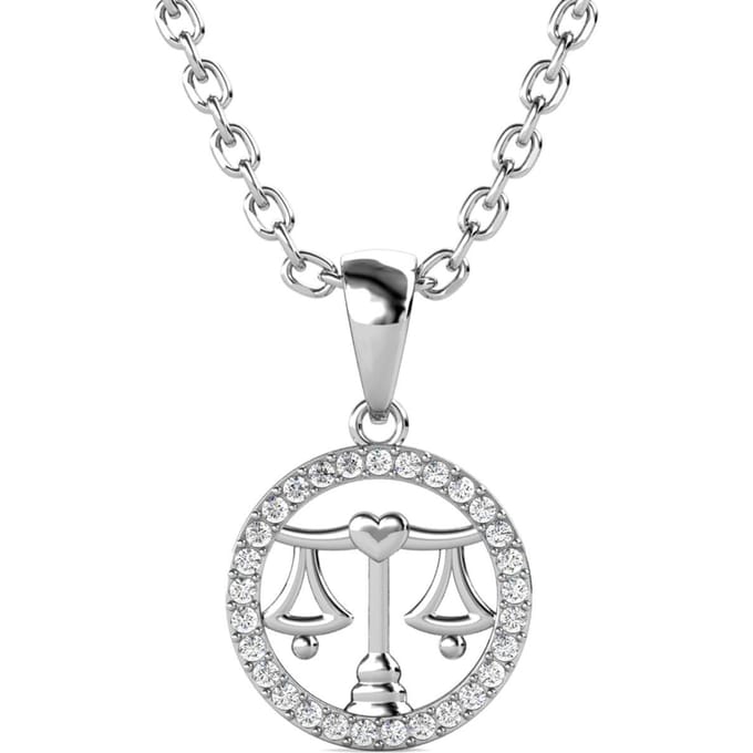 Weegschaal Zodiac Hangers - Zilver en Kristal