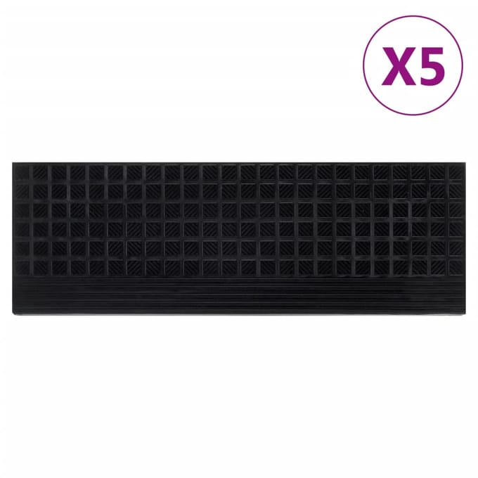 vidaXL - Trapmatten - 5 - st - 25x75 - cm - rubber