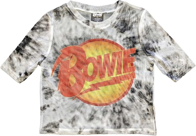 David Bowie - Diamond Dogs Logo Crop top - S - Wit/Zwart