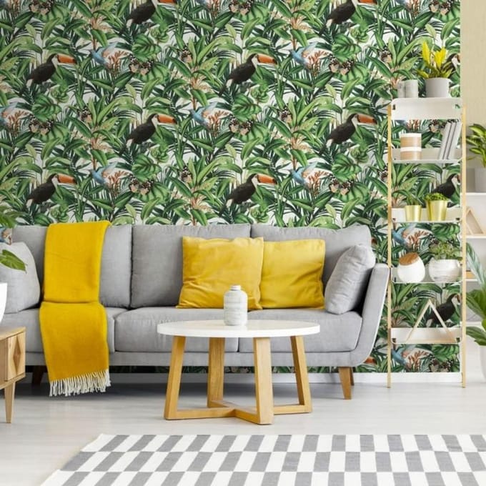 Tropical behang vogel bloemen bomen paradiso 10121-07