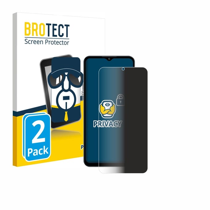 BROTECT - privacy screenprotector voor Oukitel C5 6.52" - Folie Beschermfolie Blauwlichtfilter 2 Stuks