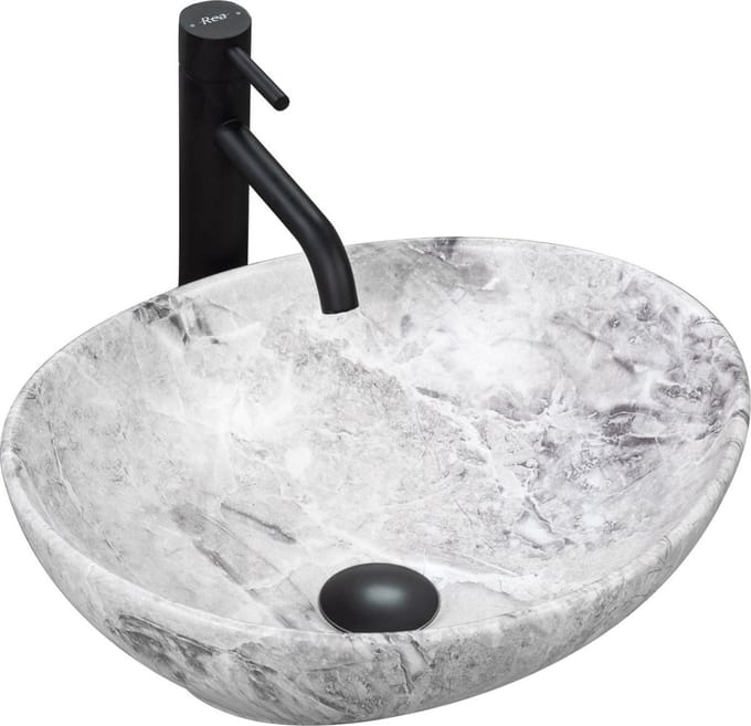 Rea Sofia Stone Marble Opzetwastafel Steen Imitatie 41x34,5 cm