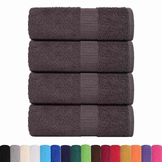 vidaXL - Washandjes - FROGN - 4 - st - 15x21 - cm - 360 - g/m² - antraciet