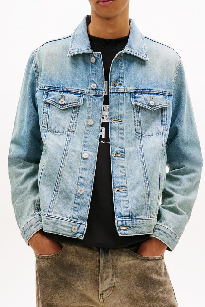Tommy Hilfiger Ryan Regular Trucker Jacket Denim Light Größe: S | Jeansjacken Outlet | Herren | Blau