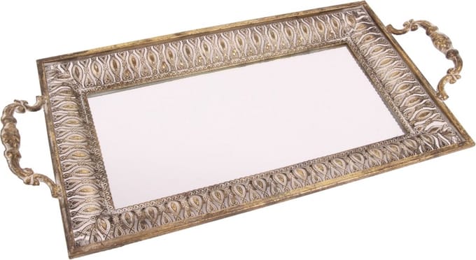 Baroque - Decoratief dienblad - Dienblad ijzer 46 cm - 8x46x23 - Iron