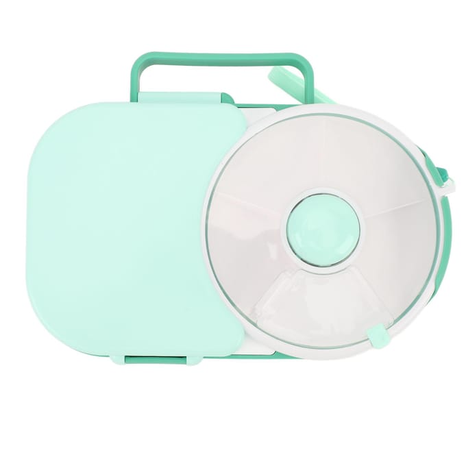Snack Roterende Container met Deksel Afgesloten Plastic Roterende Snack Opbergdoos voor Buiten Mintgroen mintgroene kleur