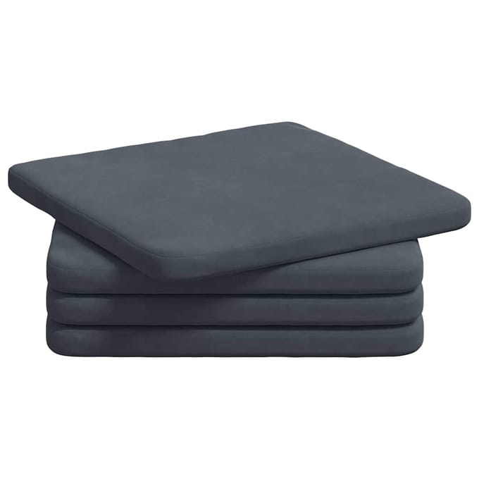 vidaXL - Zitkussens - 4 - st - Fluweel - Donkergrijs - 40 - x - 40 - x - 3 - cm