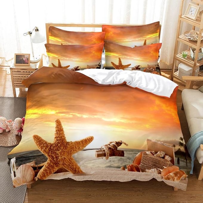 Premium Beddengoed Set Dekbedovertrek Set 3D Beddengoed Digitale Print Beddengoed Queen Size Beddengoed Set Modieus Ontwerp EU single(135x200cm) beige