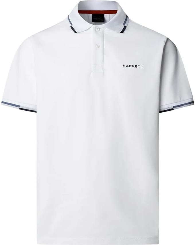 Hackett Coast Tipped Korte Mouw Poloshirt Wit 3XL Man