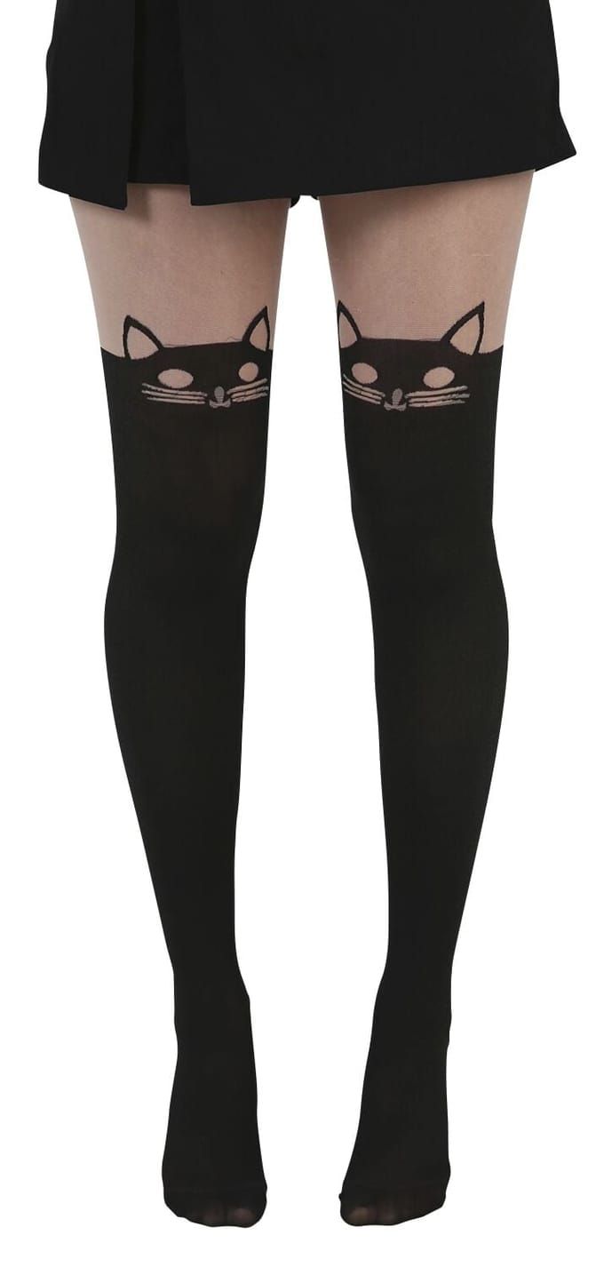 Pamela Mann - Gothic Maillot - Cat - voor Vrouwen - zwart