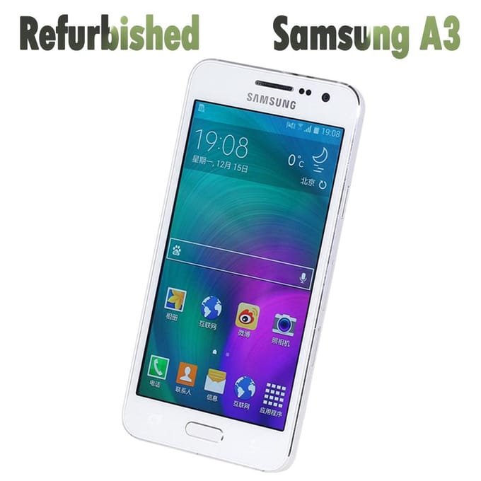 Gereviseerde Samsung Galaxy A3 A300F 1GB RAM 16GB ROM Mobiele Telefoon met 1 SIM Simple Set wit