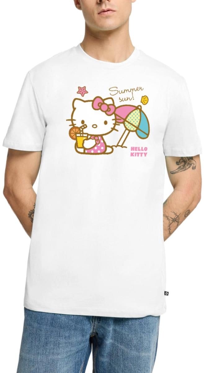 Hello Kitty Op Het Strand Onder Een Zonnescherm Premium T Shirt Heren
