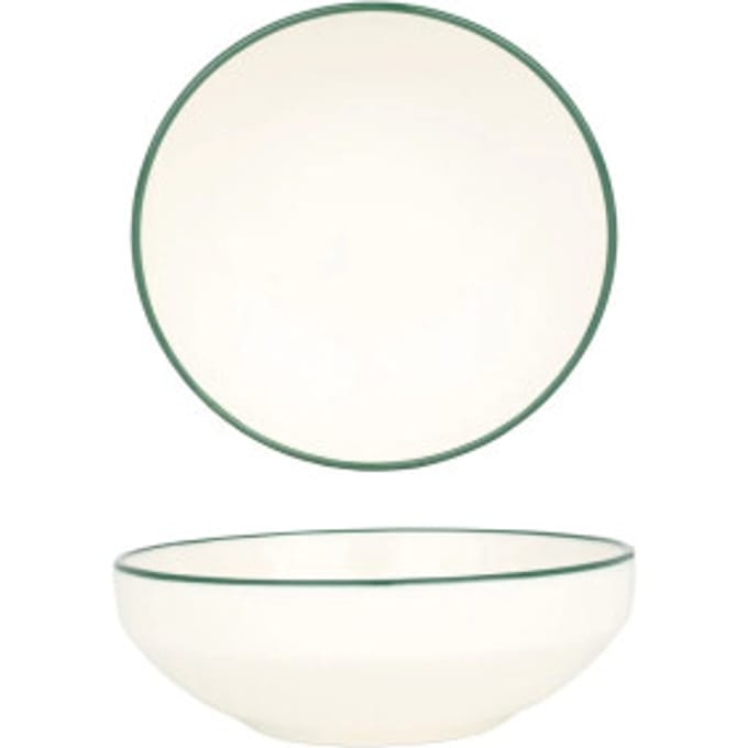 Rinart Kommetje - Green Edge - Porselein - 13 cm (320cc) - set van 6