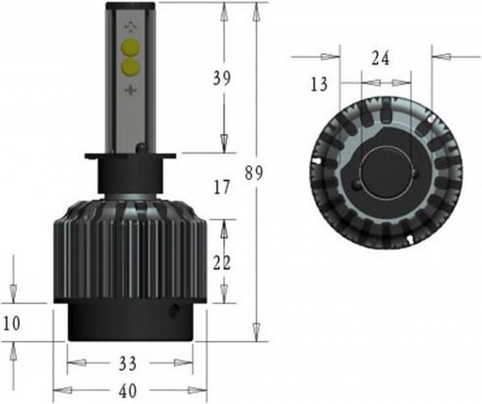 conversie kit h1 led lamp geventileerd 12v 30w rms voor motorfiets auto nieuw