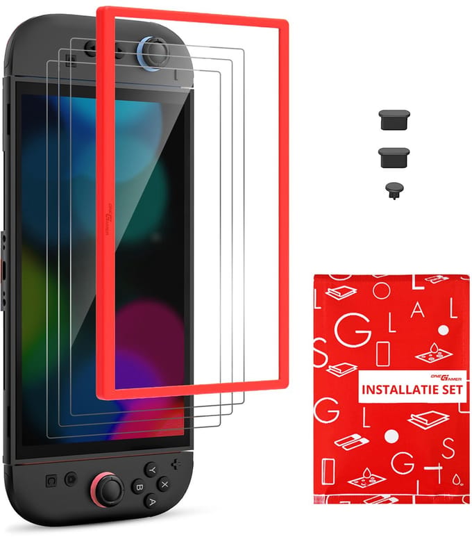 3X Screen protector - Screenprotector Geschikt voor Nintendo Switch 2 - 9H Tempered Glass - Beschermglas - Glasplaatje - Dock Friendly - Met Installatiekit