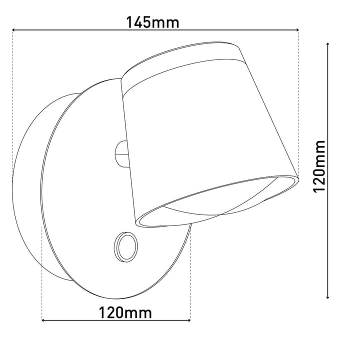 Näve LED wandlamp Tondo accu, magnetisch, zwart