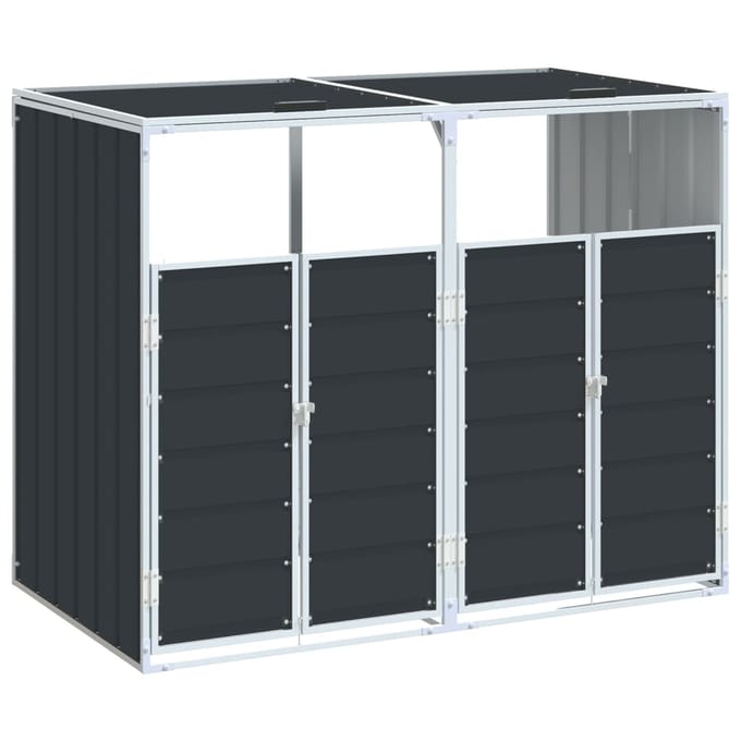 vidaXL - Containerberging - voor - 2 - containers - 144x81x113cm - staal - antraciet